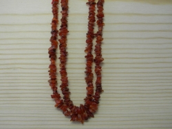 N-8277 - Stone Chip Necklace - Carnelian