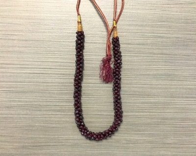 N-8287 - Stone Bead Necklace - Garnet