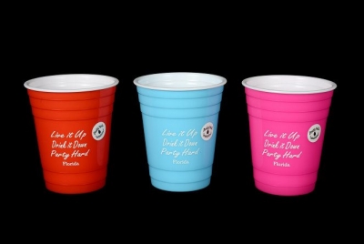 Party Cup Double Wall Insulated - Live it Up Design - 3 Assorted Colors