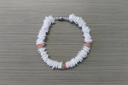 B-8819 - White Chip Bracelet With Color Accent