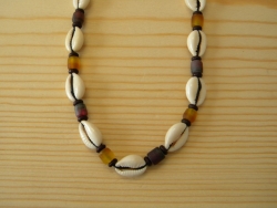 N-384 - Cowry & Glass Bead Necklace