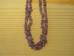 N-8266 - Stone Chip Necklace - Amethyst