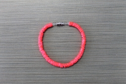 B-8925 - Neon Orange Clam Shell Bracelet