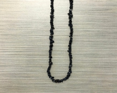 N-8285 - Stone Bead Necklace - Black Onyx