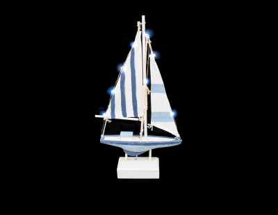 1823 - Wooden Sailboat w/ L.E.D.
