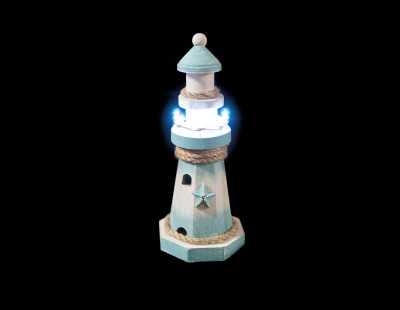 1829 - Wooden Lighthouse w/ L.E.D.